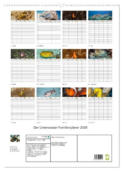 Der Unterwasser Familienplaner 2026 (Wandkalender 2026 DIN A2 hoch), CALVENDO Monatskalender