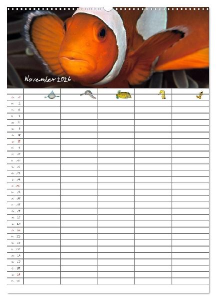 Der Unterwasser Familienplaner 2026 (Wandkalender 2026 DIN A2 hoch), CALVENDO Monatskalender