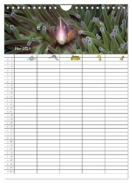 Der Unterwasser Familienplaner 2026 (Wandkalender 2026 DIN A4 hoch), CALVENDO Monatskalender