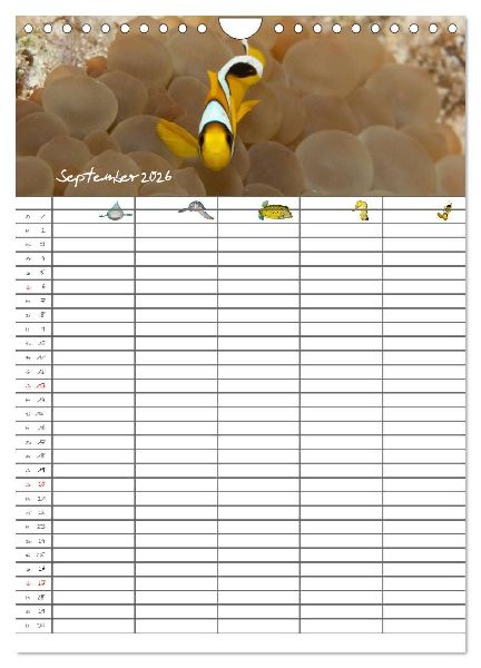 Der Unterwasser Familienplaner 2026 (Wandkalender 2026 DIN A4 hoch), CALVENDO Monatskalender
