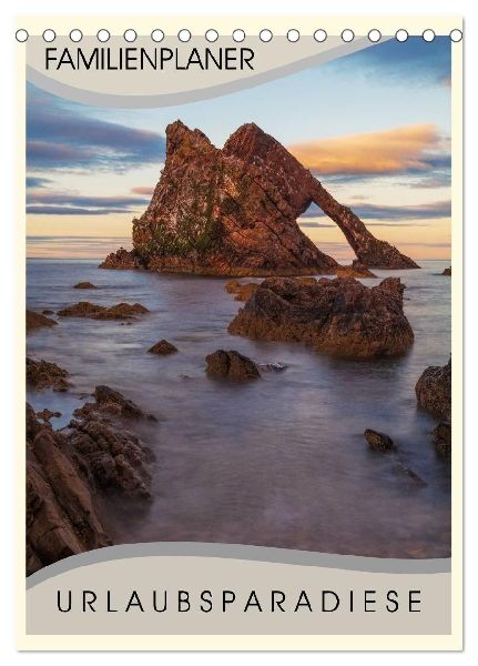 Urlaubsparadiese - Familienplaner (Tischkalender 2026 DIN A5 hoch), CALVENDO Monatskalender
