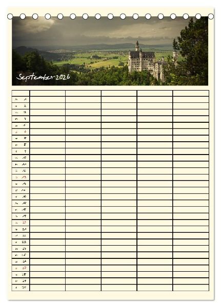 Urlaubsparadiese - Familienplaner (Tischkalender 2026 DIN A5 hoch), CALVENDO Monatskalender