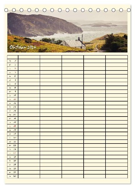 Urlaubsparadiese - Familienplaner (Tischkalender 2026 DIN A5 hoch), CALVENDO Monatskalender
