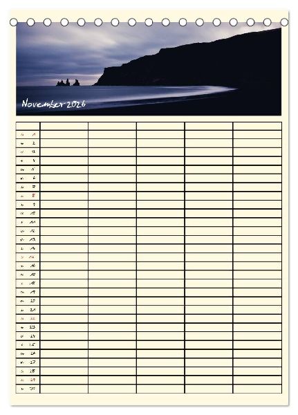 Urlaubsparadiese - Familienplaner (Tischkalender 2026 DIN A5 hoch), CALVENDO Monatskalender