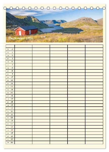 Urlaubsparadiese - Familienplaner (Tischkalender 2026 DIN A5 hoch), CALVENDO Monatskalender