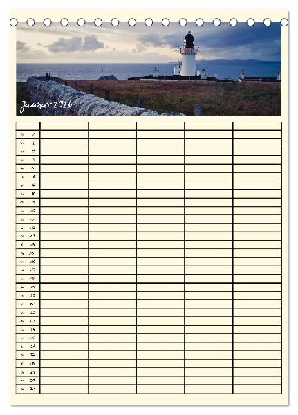 Urlaubsparadiese - Familienplaner (Tischkalender 2026 DIN A5 hoch), CALVENDO Monatskalender