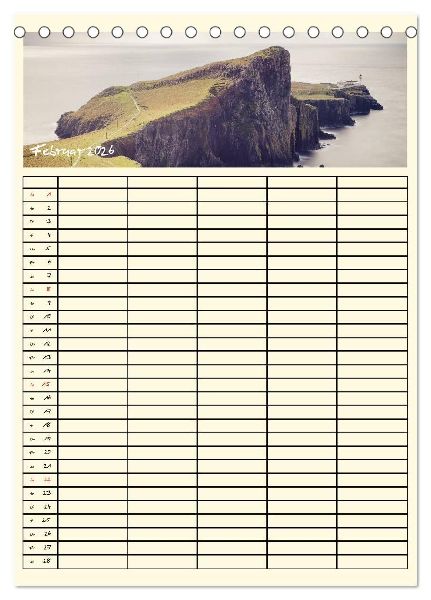 Urlaubsparadiese - Familienplaner (Tischkalender 2026 DIN A5 hoch), CALVENDO Monatskalender