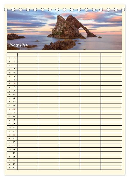 Urlaubsparadiese - Familienplaner (Tischkalender 2026 DIN A5 hoch), CALVENDO Monatskalender