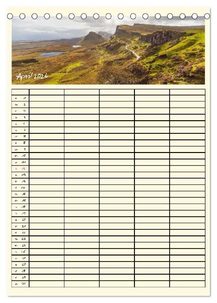 Urlaubsparadiese - Familienplaner (Tischkalender 2026 DIN A5 hoch), CALVENDO Monatskalender