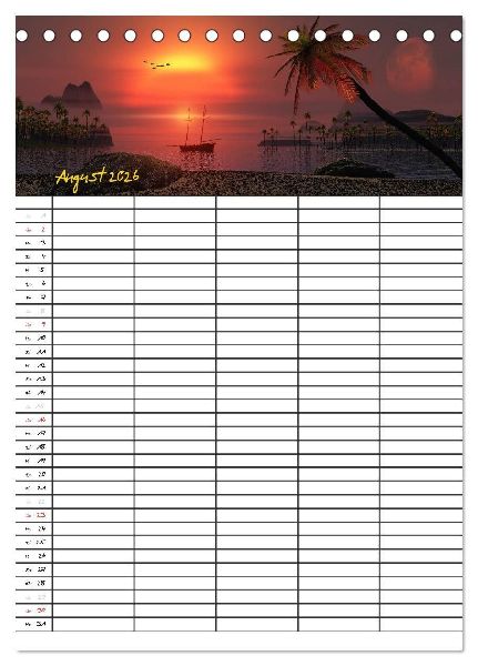 Familienplaner mit schönen Landschaftsbildern (Tischkalender 2026 DIN A5 hoch), CALVENDO Monatskalender