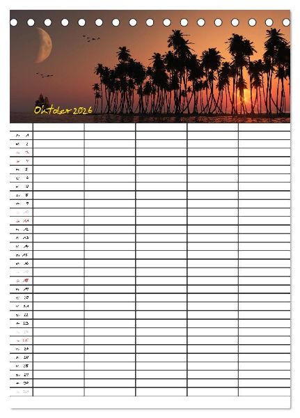 Familienplaner mit schönen Landschaftsbildern (Tischkalender 2026 DIN A5 hoch), CALVENDO Monatskalender