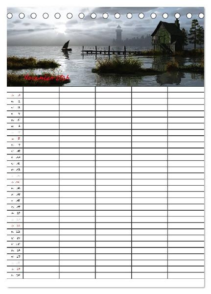 Familienplaner mit schönen Landschaftsbildern (Tischkalender 2026 DIN A5 hoch), CALVENDO Monatskalender