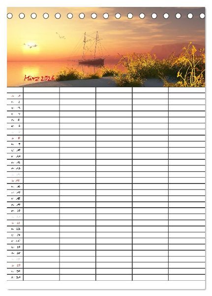 Familienplaner mit schönen Landschaftsbildern (Tischkalender 2026 DIN A5 hoch), CALVENDO Monatskalender