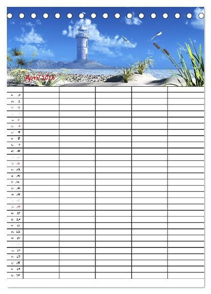 Familienplaner mit schönen Landschaftsbildern (Tischkalender 2026 DIN A5 hoch), CALVENDO Monatskalender