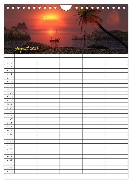Familienplaner mit schönen Landschaftsbildern (Wandkalender 2026 DIN A4 hoch), CALVENDO Monatskalender