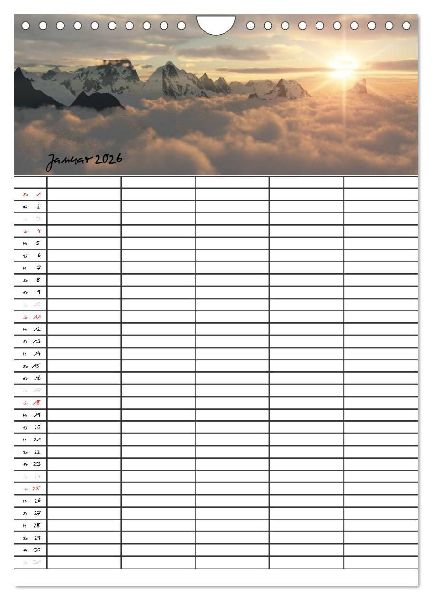 Familienplaner mit schönen Landschaftsbildern (Wandkalender 2026 DIN A4 hoch), CALVENDO Monatskalender