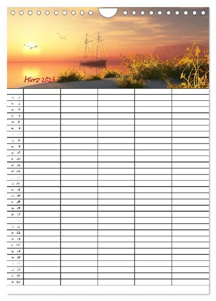 Familienplaner mit schönen Landschaftsbildern (Wandkalender 2026 DIN A4 hoch), CALVENDO Monatskalender