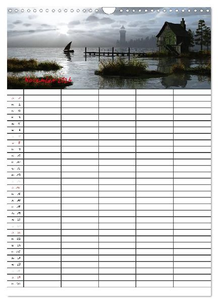 Familienplaner mit schönen Landschaftsbildern (Wandkalender 2026 DIN A3 hoch), CALVENDO Monatskalender