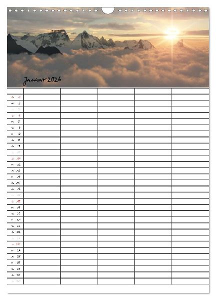 Familienplaner mit schönen Landschaftsbildern (Wandkalender 2026 DIN A3 hoch), CALVENDO Monatskalender