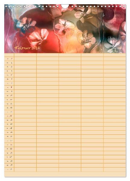 Blütenzauber - Familienplaner 2026 (Wandkalender 2026 DIN A3 hoch), CALVENDO Monatskalender