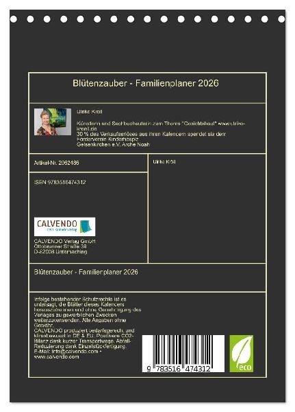Blütenzauber - Familienplaner 2026 (Tischkalender 2026 DIN A5 hoch), CALVENDO Monatskalender