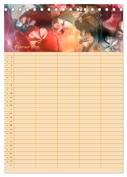 Blütenzauber - Familienplaner 2026 (Tischkalender 2026 DIN A5 hoch), CALVENDO Monatskalender