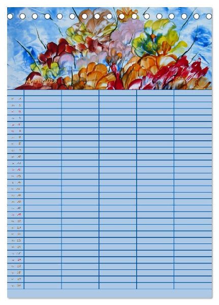 Blütenzauber - Familienplaner 2026 (Tischkalender 2026 DIN A5 hoch), CALVENDO Monatskalender