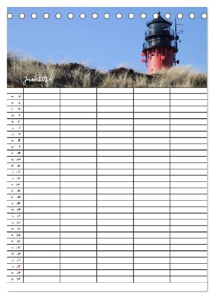 Familienplaner - Sylt (Tischkalender 2026 DIN A5 hoch), CALVENDO Monatskalender