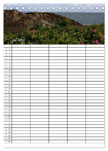 Familienplaner - Sylt (Tischkalender 2026 DIN A5 hoch), CALVENDO Monatskalender