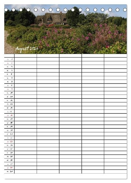 Familienplaner - Sylt (Tischkalender 2026 DIN A5 hoch), CALVENDO Monatskalender
