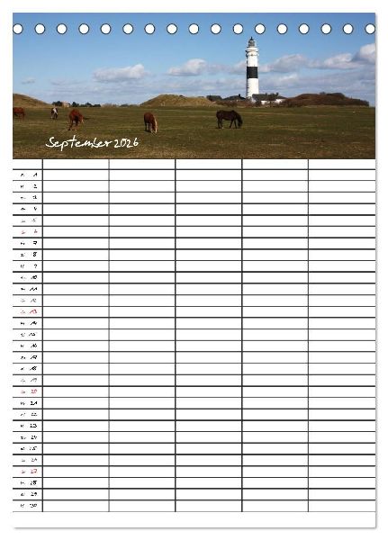 Familienplaner - Sylt (Tischkalender 2026 DIN A5 hoch), CALVENDO Monatskalender