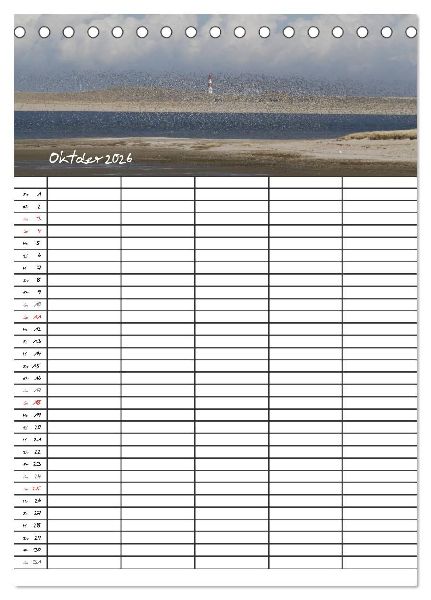 Familienplaner - Sylt (Tischkalender 2026 DIN A5 hoch), CALVENDO Monatskalender