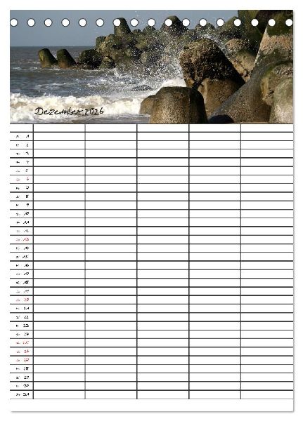 Familienplaner - Sylt (Tischkalender 2026 DIN A5 hoch), CALVENDO Monatskalender