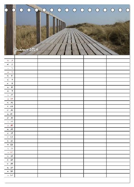 Familienplaner - Sylt (Tischkalender 2026 DIN A5 hoch), CALVENDO Monatskalender