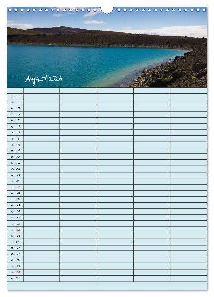 Island Familienplaner (Wandkalender 2026 DIN A3 hoch), CALVENDO Monatskalender