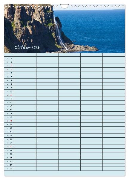Island Familienplaner (Wandkalender 2026 DIN A3 hoch), CALVENDO Monatskalender