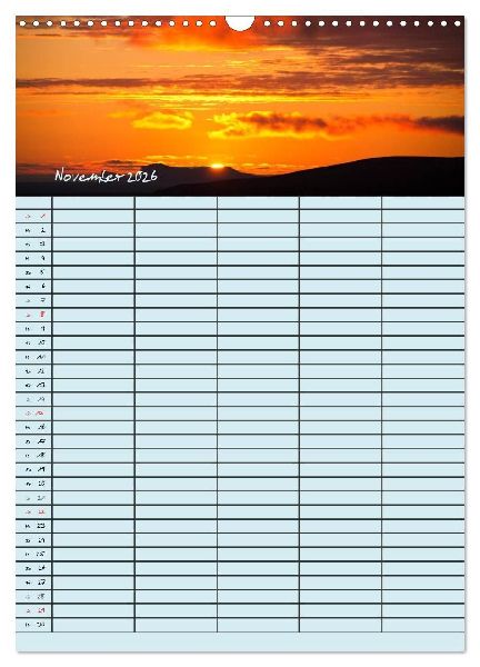 Island Familienplaner (Wandkalender 2026 DIN A3 hoch), CALVENDO Monatskalender