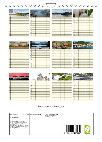 Familienplaner Norwegen (Wandkalender 2026 DIN A4 hoch), CALVENDO Monatskalender