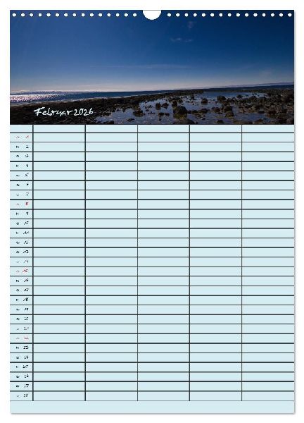 Island Familienplaner (Wandkalender 2026 DIN A3 hoch), CALVENDO Monatskalender