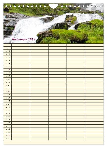 Familienplaner Norwegen (Wandkalender 2026 DIN A4 hoch), CALVENDO Monatskalender