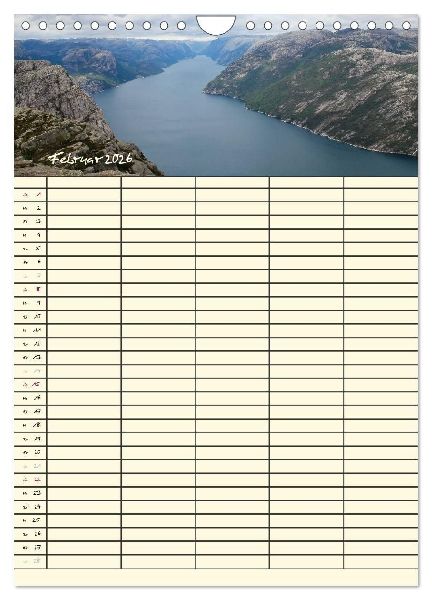 Familienplaner Norwegen (Wandkalender 2026 DIN A4 hoch), CALVENDO Monatskalender