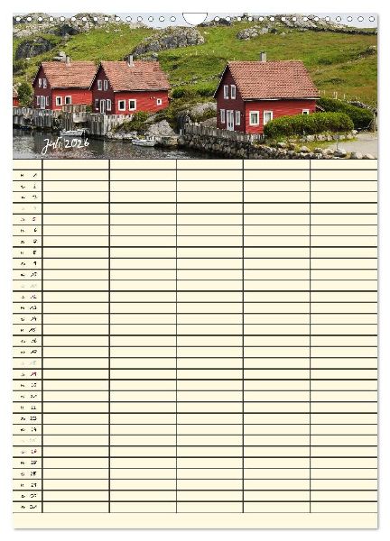 Familienplaner Norwegen (Wandkalender 2026 DIN A3 hoch), CALVENDO Monatskalender