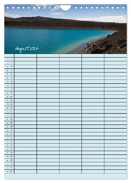 Island Familienplaner (Wandkalender 2026 DIN A4 hoch), CALVENDO Monatskalender