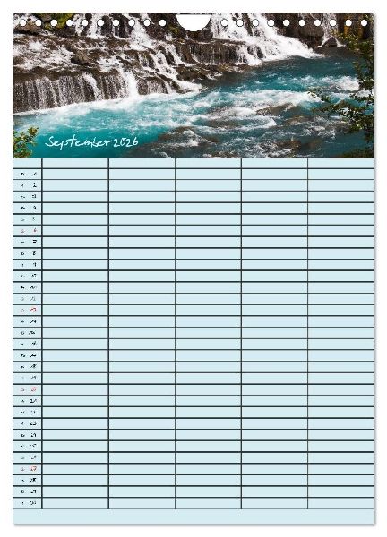 Island Familienplaner (Wandkalender 2026 DIN A4 hoch), CALVENDO Monatskalender