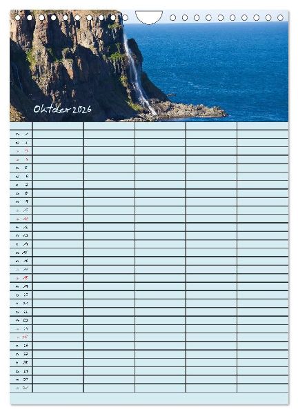 Island Familienplaner (Wandkalender 2026 DIN A4 hoch), CALVENDO Monatskalender