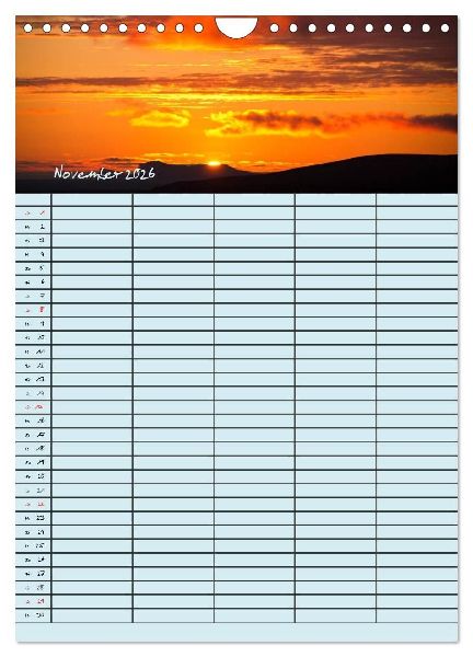 Island Familienplaner (Wandkalender 2026 DIN A4 hoch), CALVENDO Monatskalender