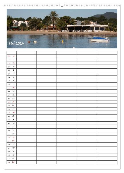 Ibiza / Familienplaner (Wandkalender 2026 DIN A2 hoch), CALVENDO Monatskalender