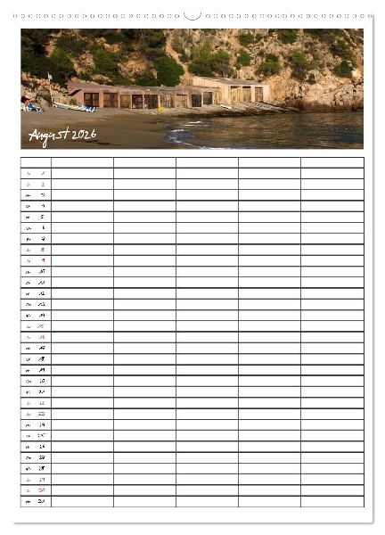 Ibiza / Familienplaner (Wandkalender 2026 DIN A2 hoch), CALVENDO Monatskalender