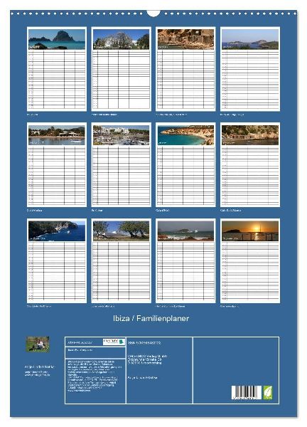 Ibiza / Familienplaner (Wandkalender 2026 DIN A2 hoch), CALVENDO Monatskalender