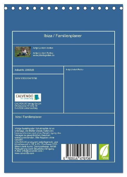 Ibiza / Familienplaner (Tischkalender 2026 DIN A5 hoch), CALVENDO Monatskalender